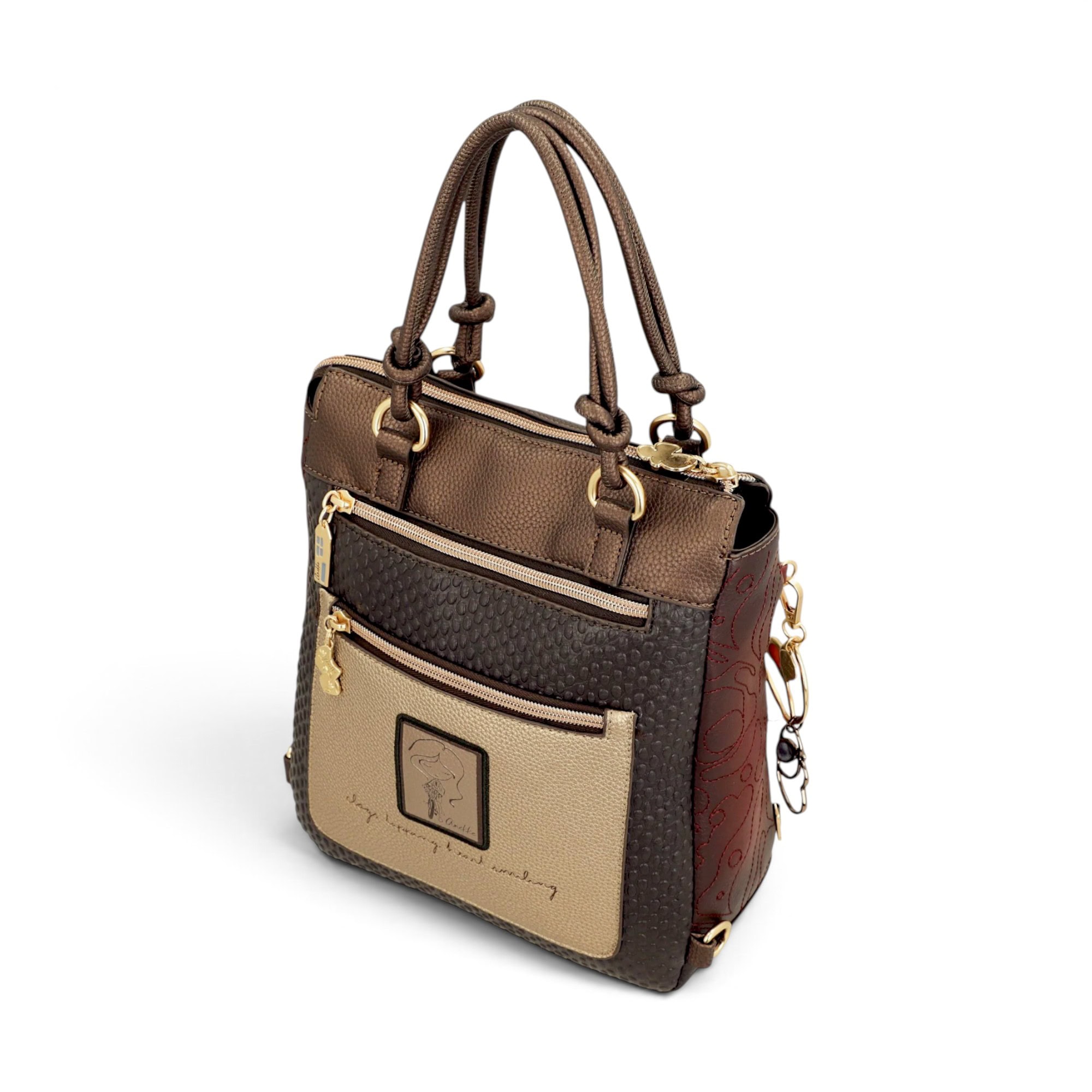 Rucsac damă Anekke Blossom 43715-288 – imprimeu floral abstract, 27 × 28 × 13 cm