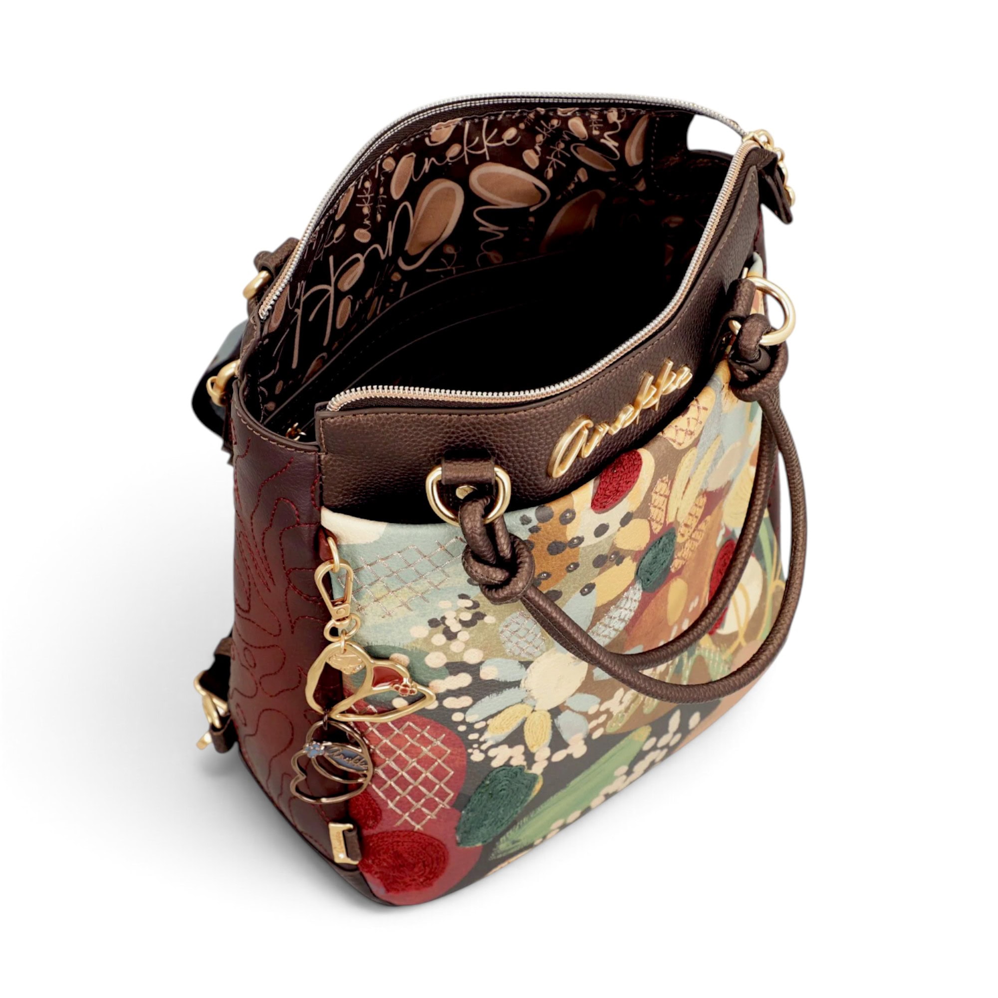 Rucsac damă Anekke Blossom 43715-288 – imprimeu floral abstract, 27 × 28 × 13 cm