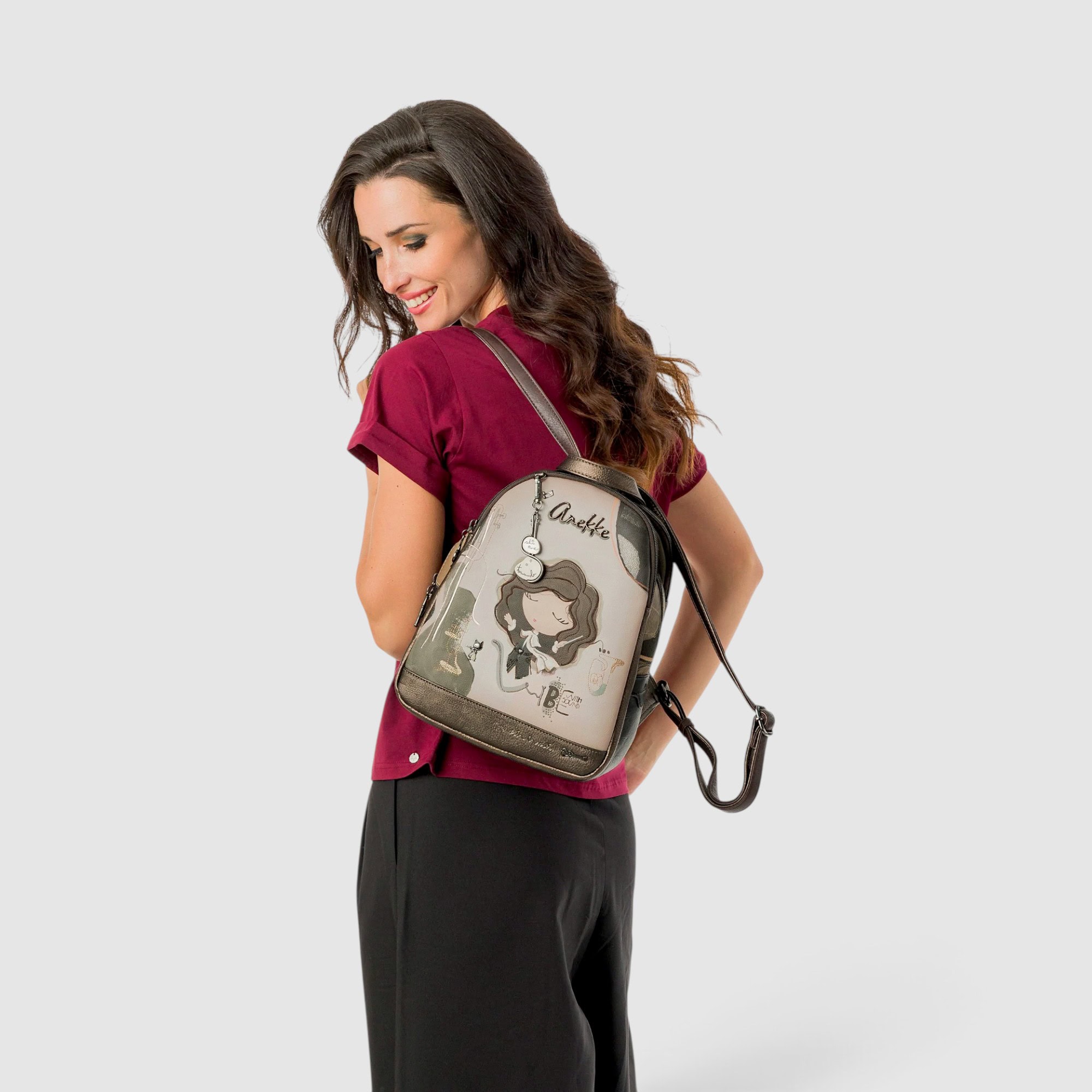 Rucsac damă Anekke Orchestra 43805-044 - 3 compartimente, 25 × 30 × 12 cm