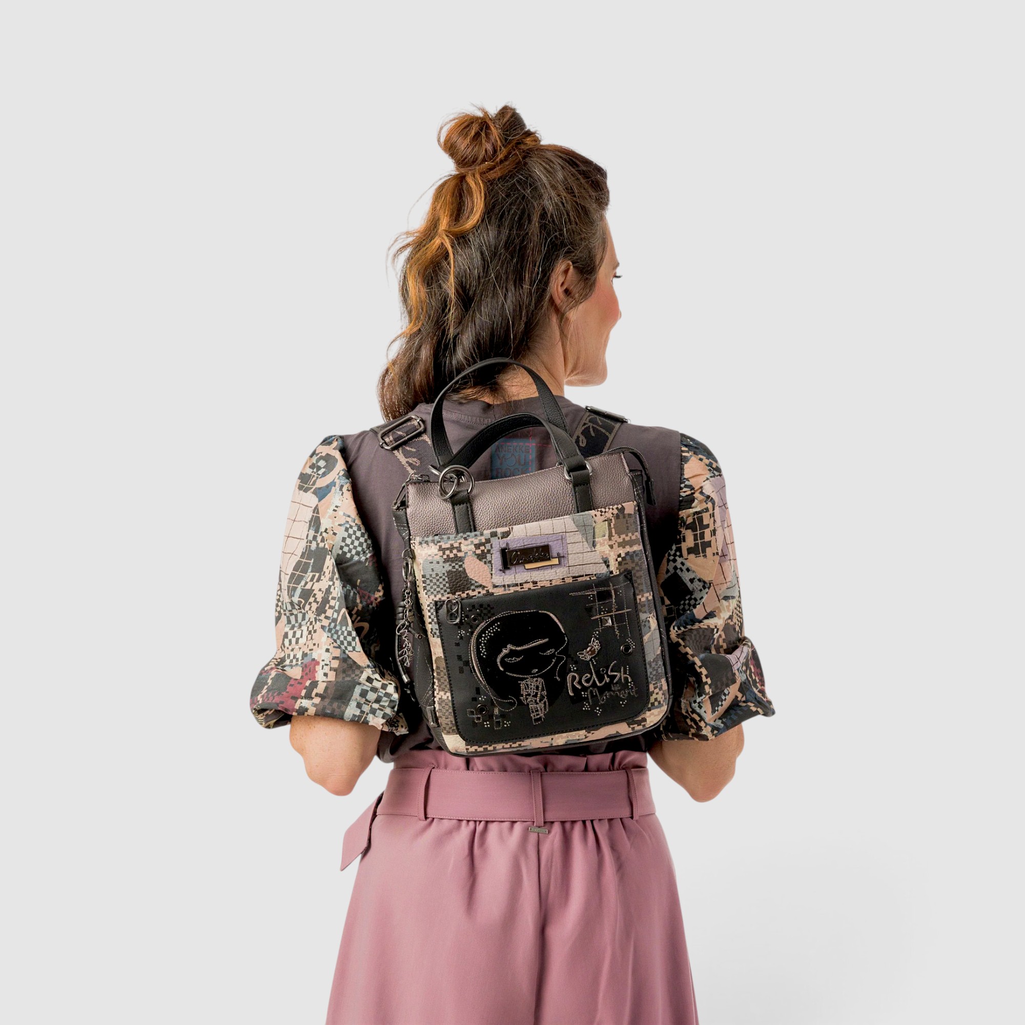 Rucsac damă Anekke Orchestra Iron 43755-288 – cu mânere scurte, 27 × 28 × 13 cm