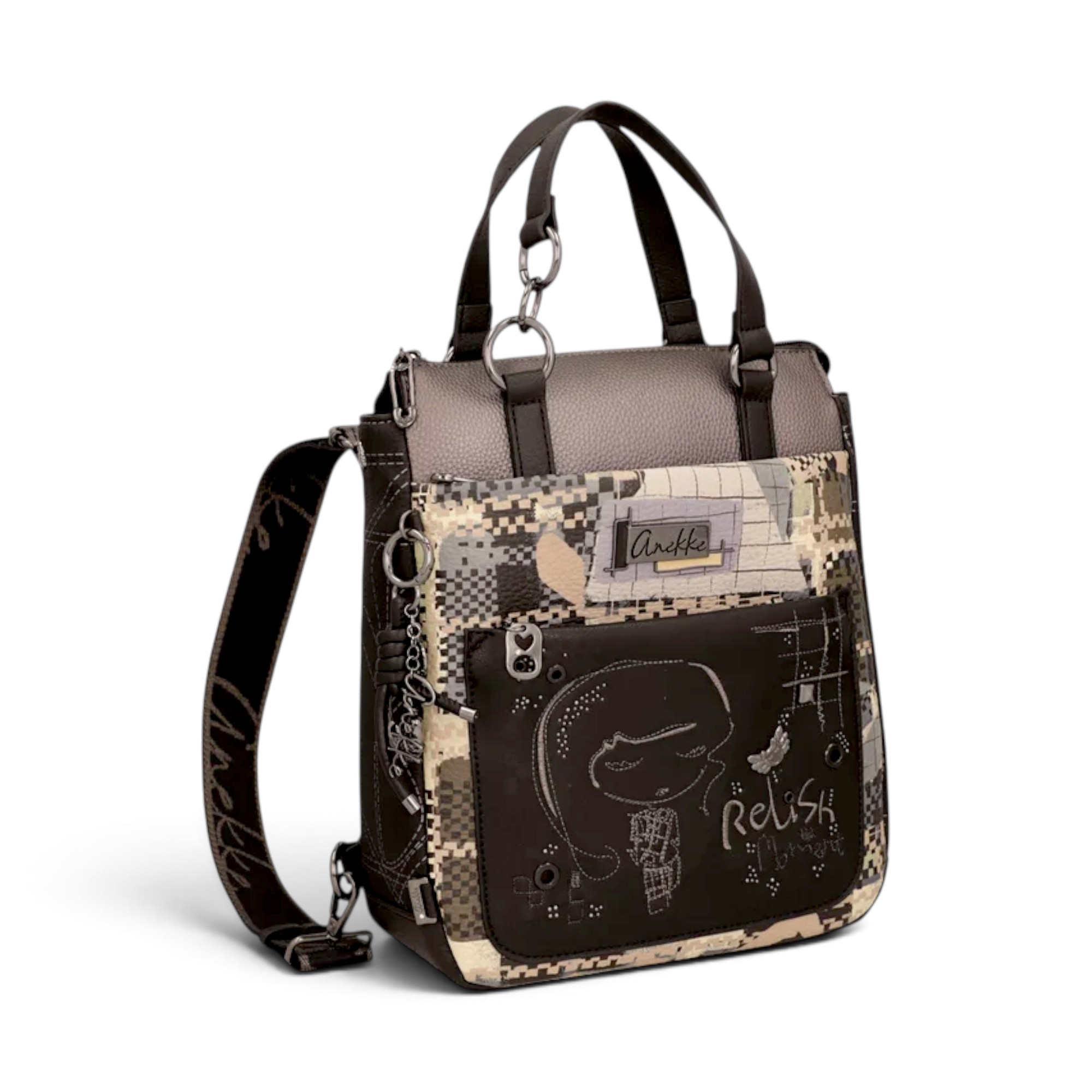 Rucsac damă Anekke Orchestra Iron 43755-288 – cu mânere scurte, 27 × 28 × 13 cm