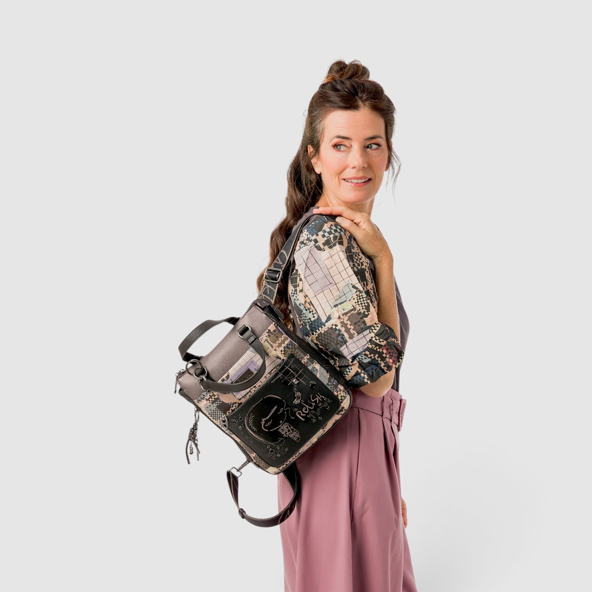 Rucsac damă Anekke Orchestra Iron 43755-288 – cu mânere scurte, 27 × 28 × 13 cm