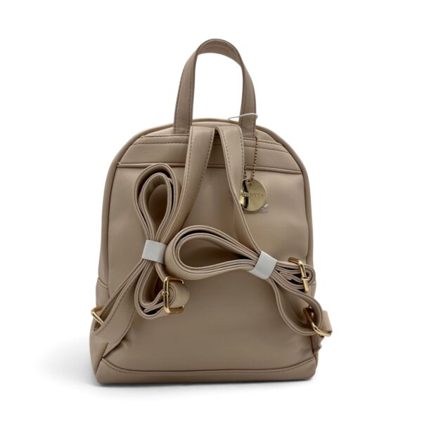Rucsac damă Kassandra&Co din piele ecologică PU – Bej Nude cu design împletit, 30 × 26 × 13 cm