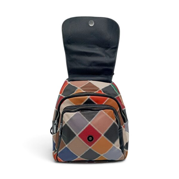 Rucsac damă cu model patchwork în culori variate, EVoStyle.