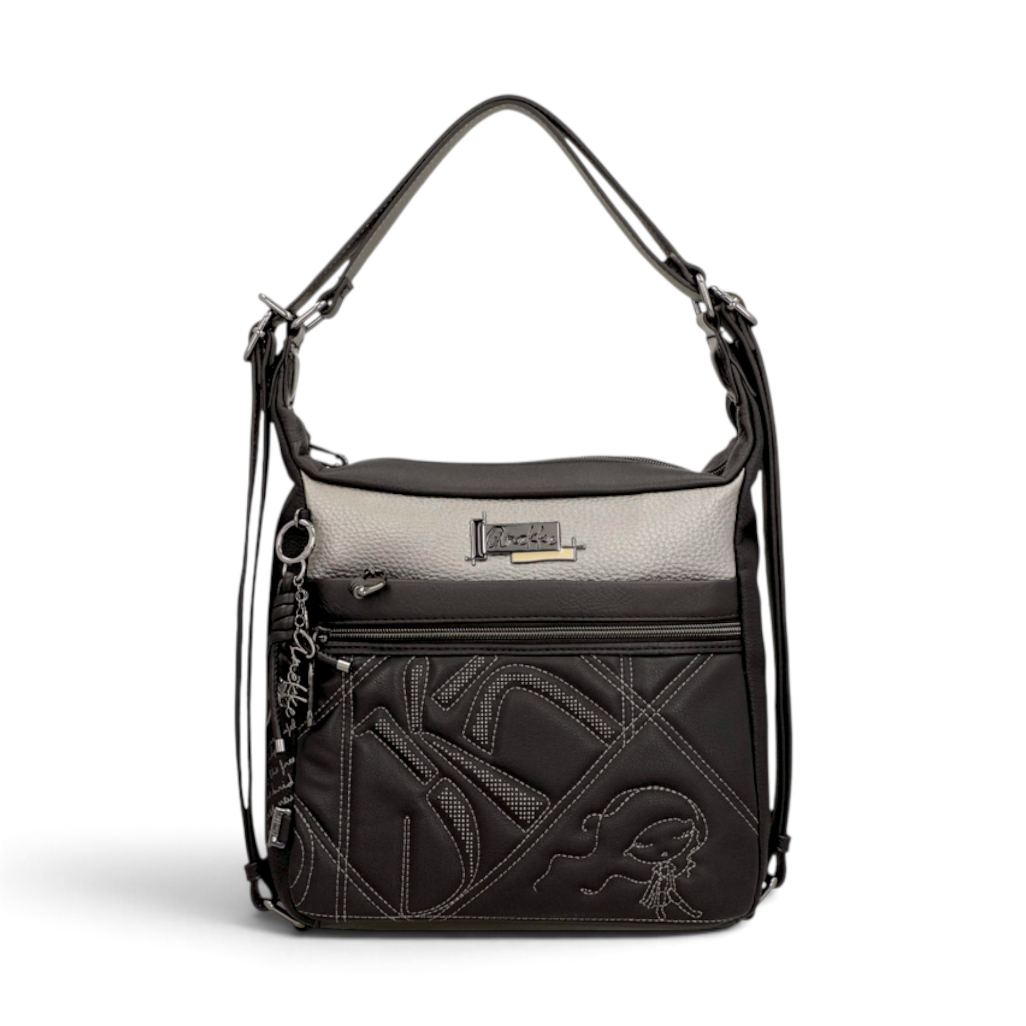 Rucsac damă convertibil Anekke Orchestra Iron 43755-306 - geantă de umăr și rucsac, 28 × 26 × 12 cm