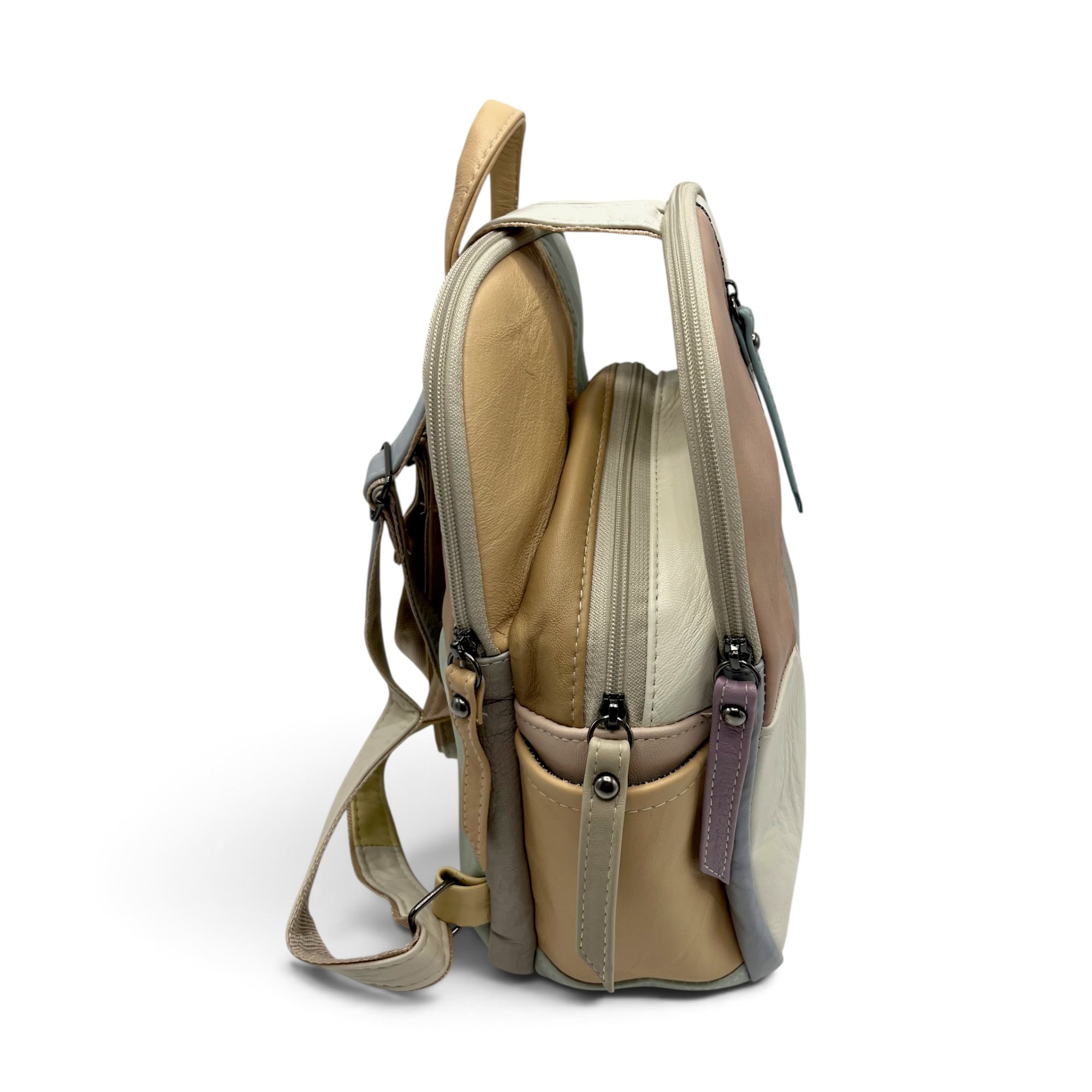 Rucsac damă din piele naturală Dolce Sorbet 21121-011 – multicolor, model unicat, 35 × 25 × 12 cm