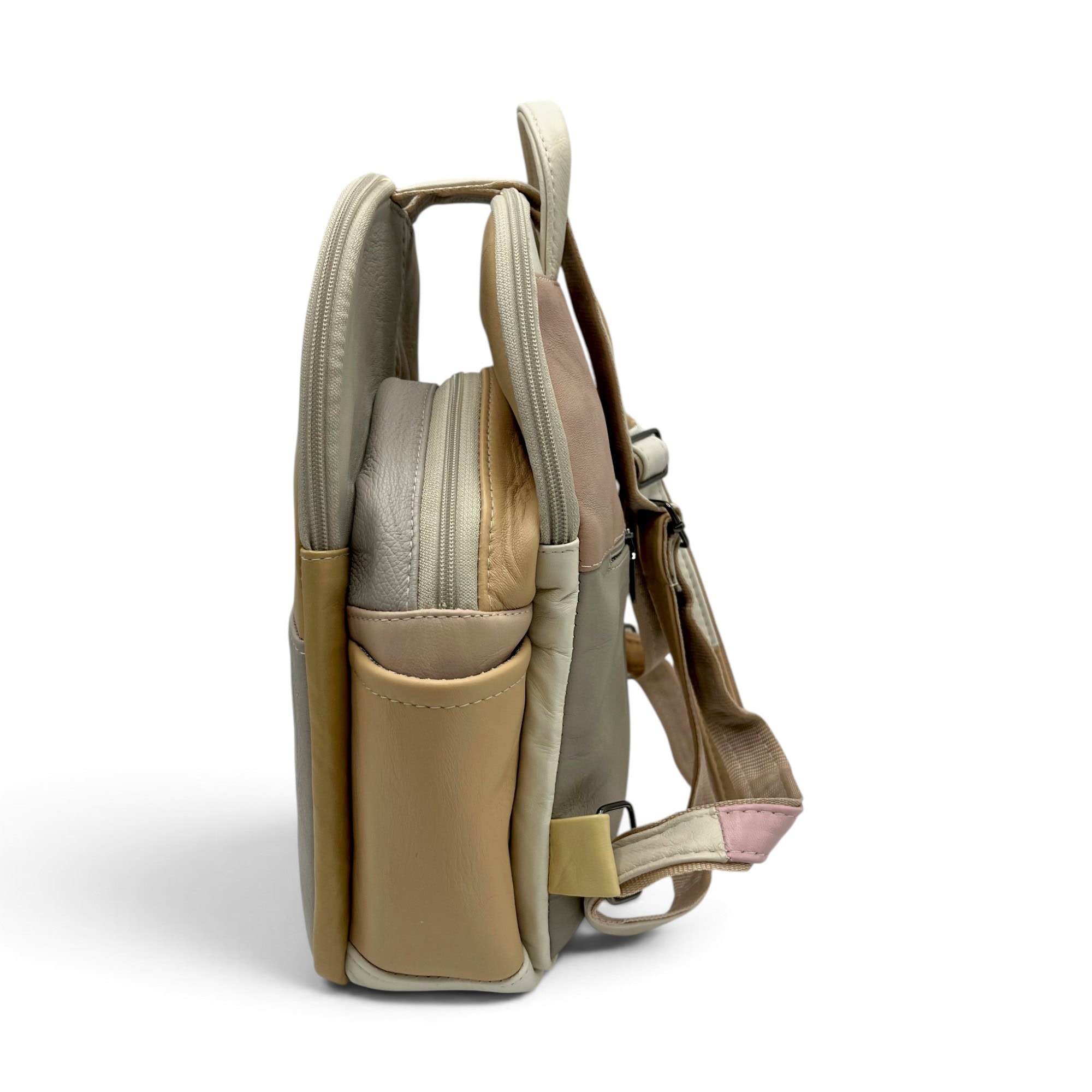 Rucsac damă din piele naturală Dolce Sorbet 21121-012 – multicolor, model unicat, 35 × 25 × 12 cm