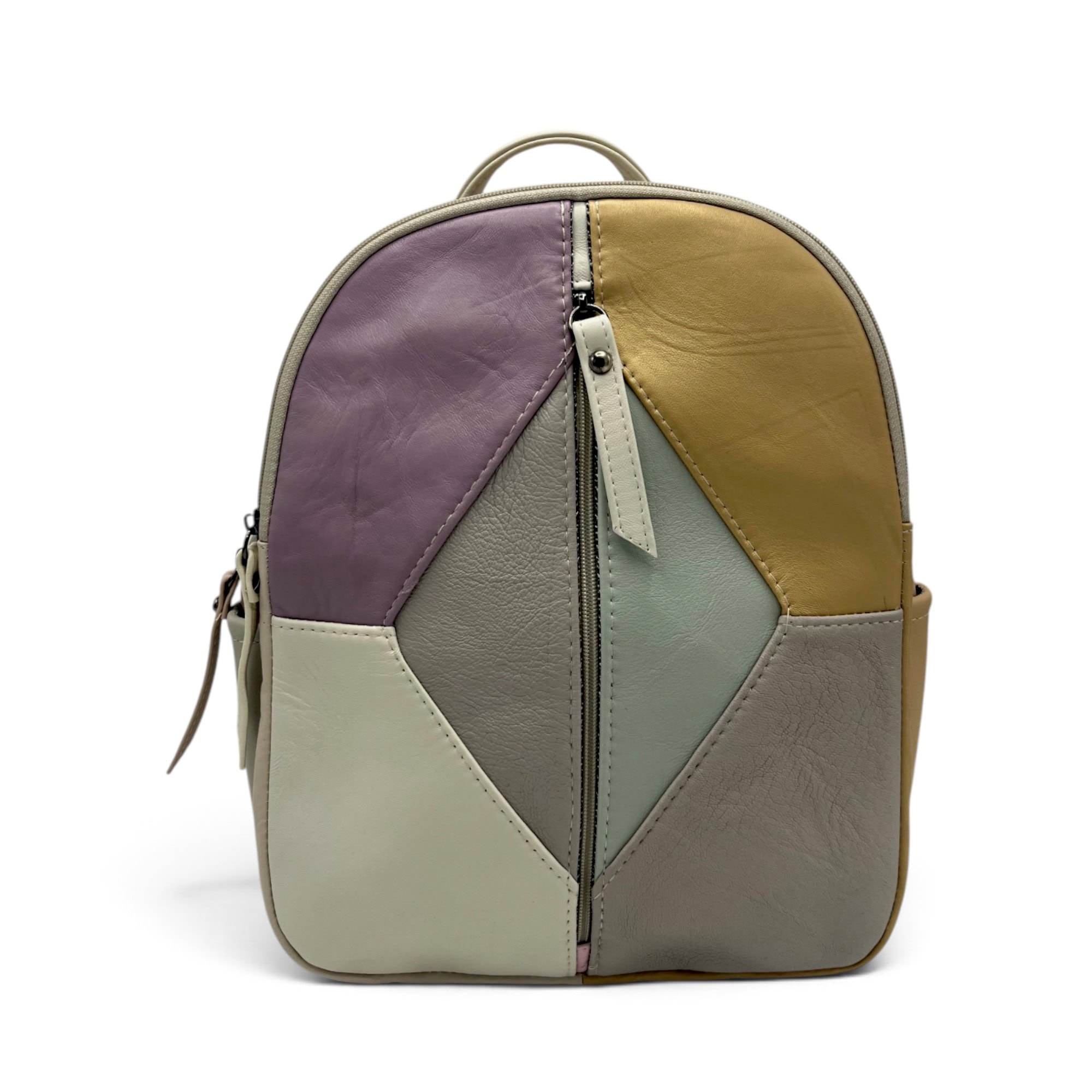 Rucsac damă din piele naturală Dolce Sorbet 21121-012 – multicolor, model unicat, 35 × 25 × 12 cm