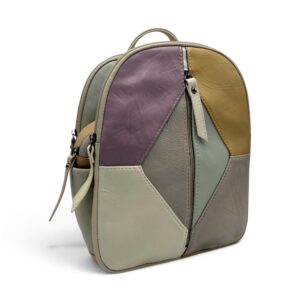 Rucsac damă din piele naturală Dolce Sorbet 21121-012 – multicolor, model unicat, 35 × 25 × 12 cm