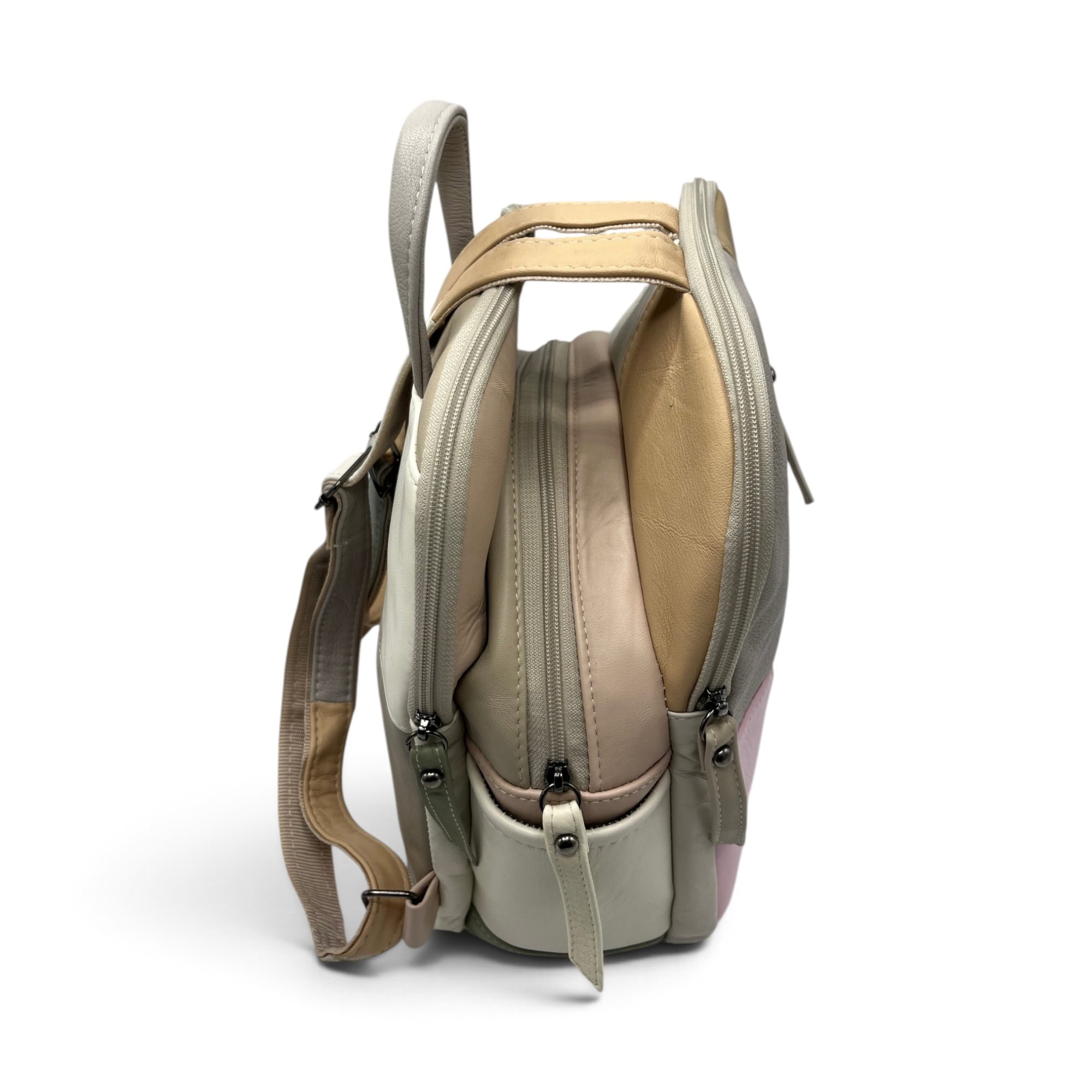 Rucsac damă din piele naturală Dolce Sorbet 21121-014 – multicolor, model unicat, 35 × 25 × 12 cm