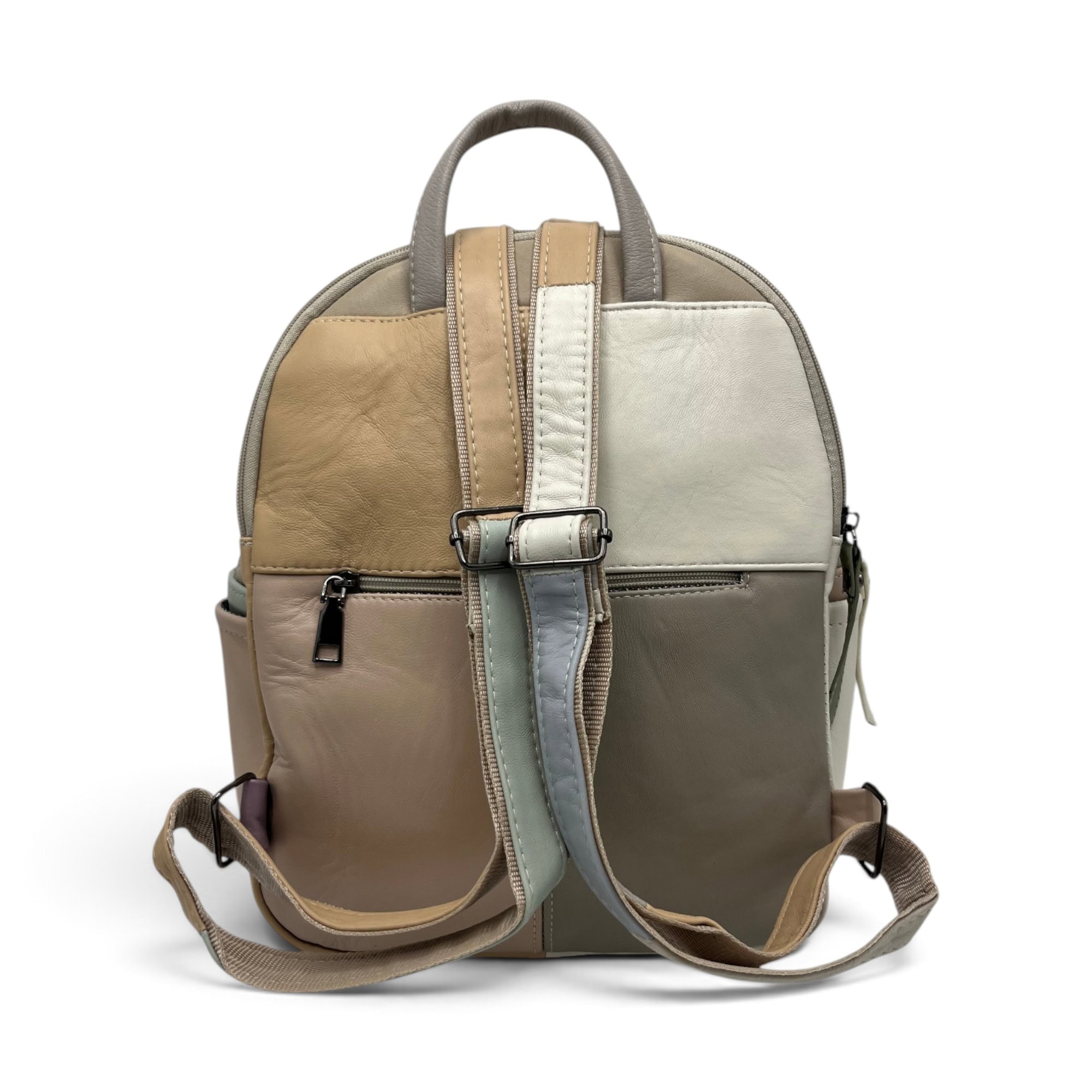 Rucsac damă din piele naturală Dolce Sorbet 21121-014 – multicolor, model unicat, 35 × 25 × 12 cm