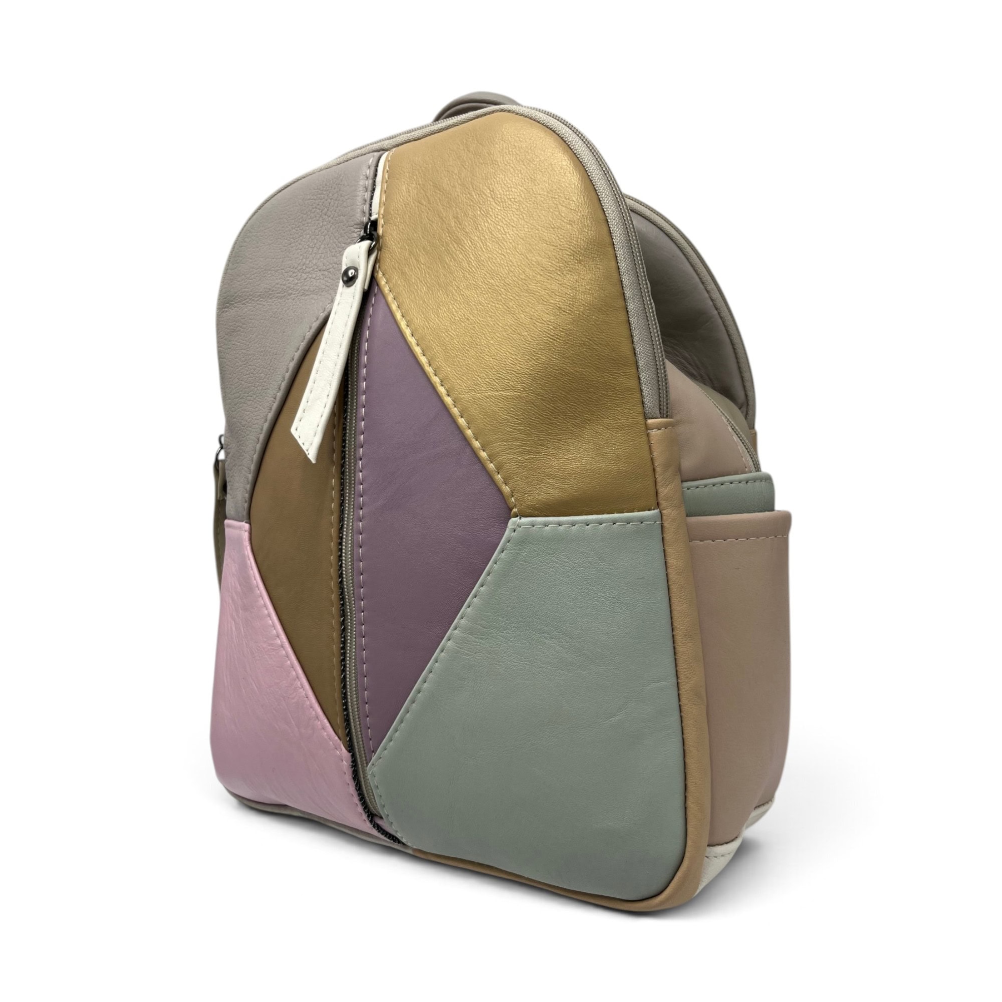 Rucsac damă din piele naturală Dolce Sorbet 21121-014 – multicolor, model unicat, 35 × 25 × 12 cm