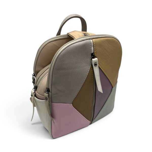 Rucsac damă din piele naturală Dolce Sorbet 21121-014 – multicolor, model unicat, 35 × 25 × 12 cm