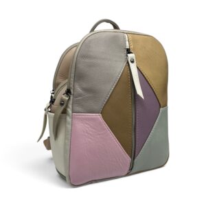 Rucsac damă din piele naturală Dolce Sorbet 21121-014 – multicolor, model unicat, 35 × 25 × 12 cm