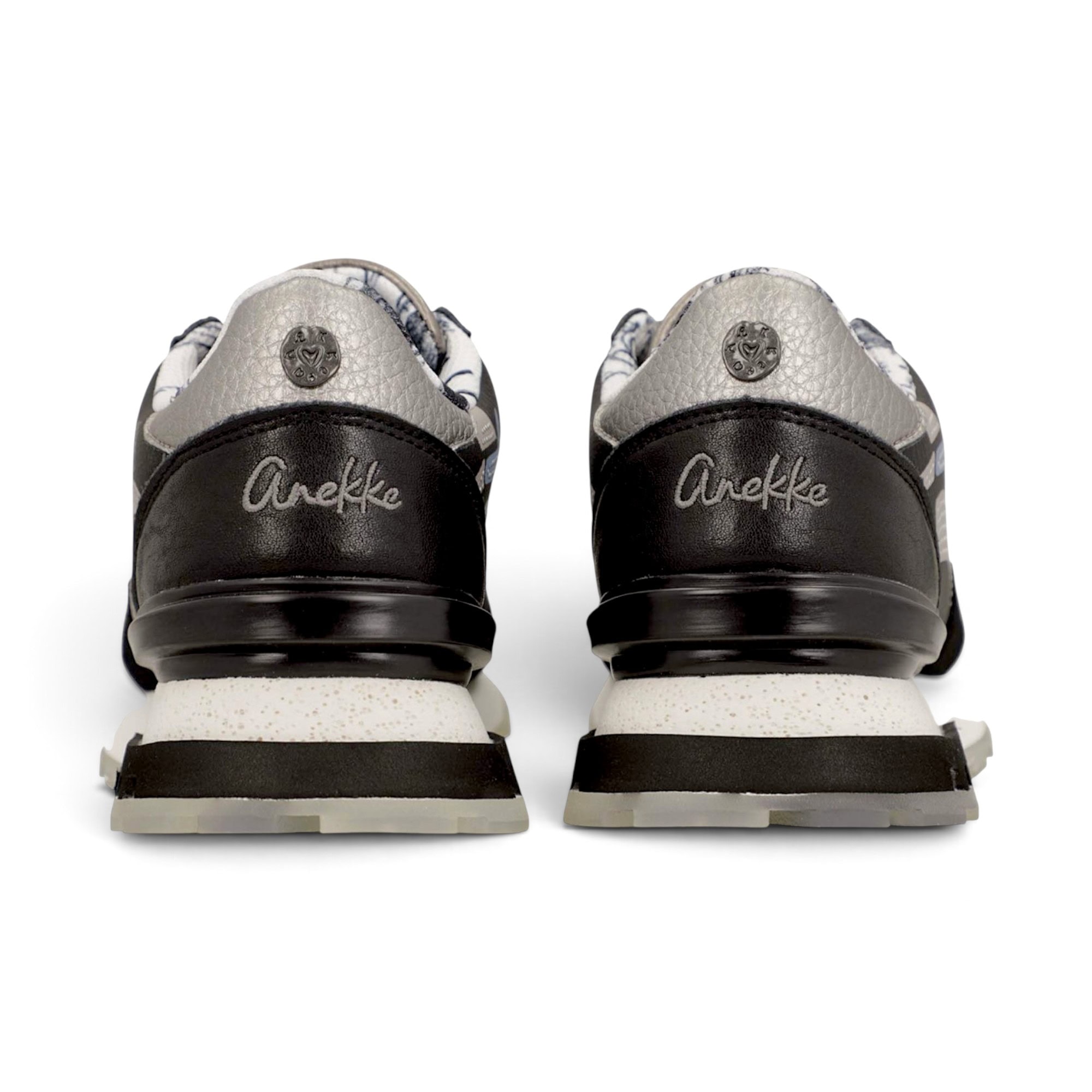 Sneakers damă Anekke Tulip Lisboa 433 Black – model cu print, negru și gri