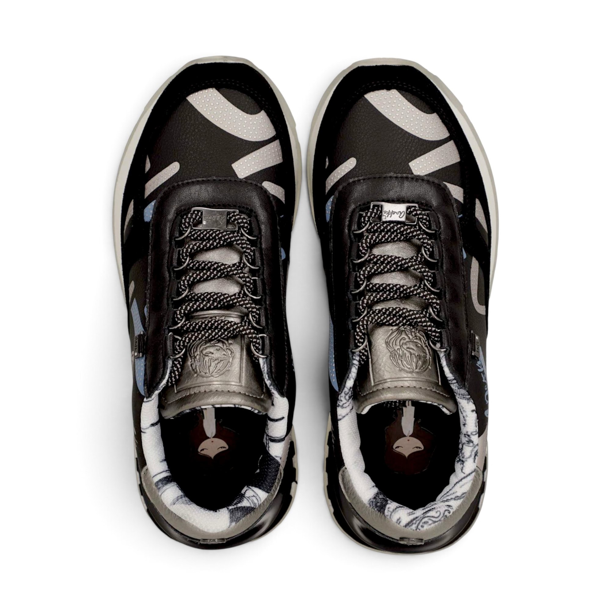 Sneakers damă Anekke Tulip Lisboa 433 Black – model cu print, negru și gri