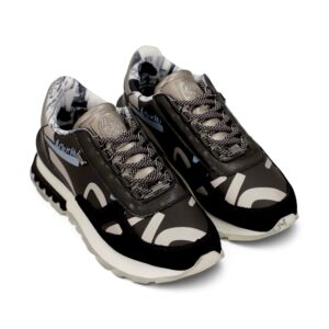 Sneakers damă Anekke Tulip Lisboa 433 Black – model cu print, negru și gri