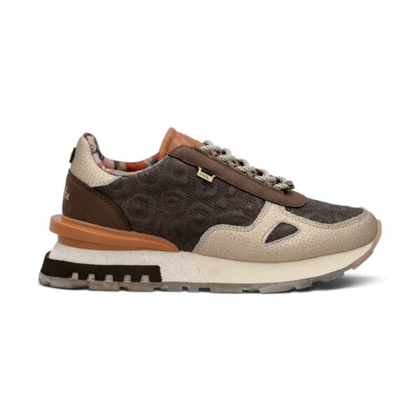 Sneakers damă Anekke Tulip Lisboa 433 Brown – model cu print, maro și bej