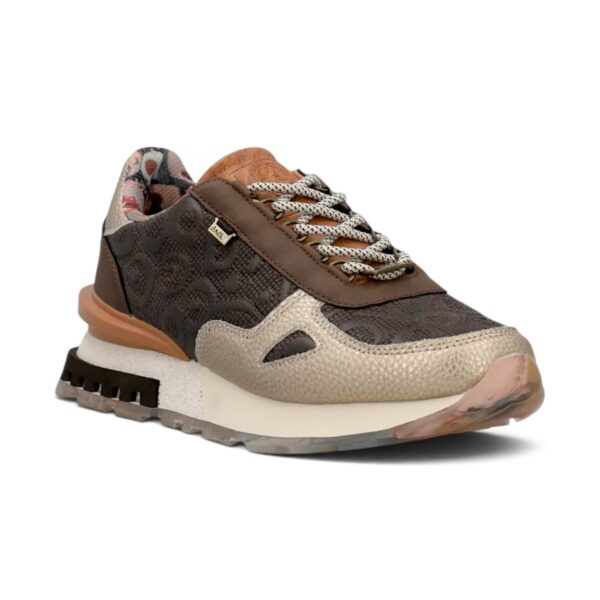 Sneakers damă Anekke Tulip Lisboa 433 Brown – model cu print, maro și bej