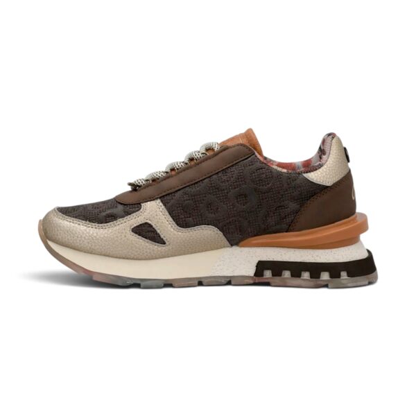 Sneakers damă Anekke Tulip Lisboa 433 Brown – model cu print, maro și bej