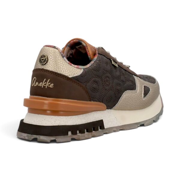 Sneakers damă Anekke Tulip Lisboa 433 Brown – model cu print, maro și bej