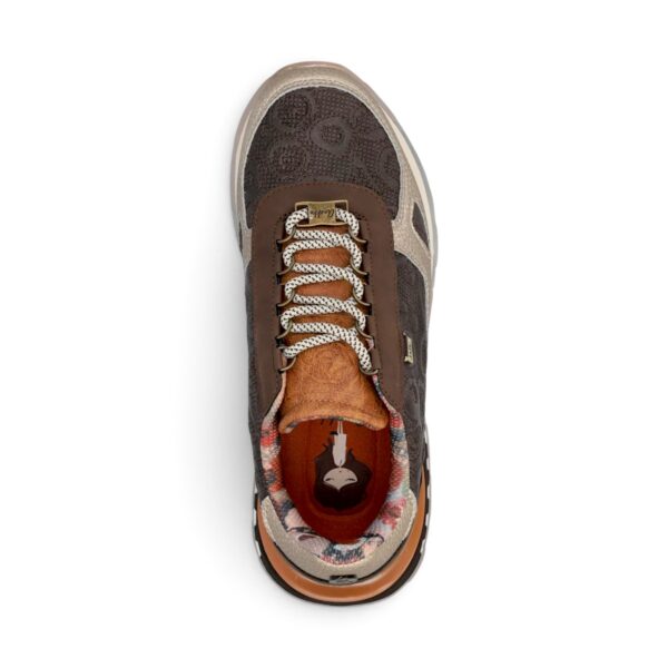 Sneakers damă Anekke Tulip Lisboa 433 Brown – model cu print, maro și bej