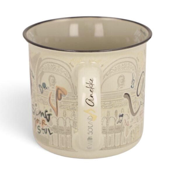 Cană din porțelan Anekke Orchestra 360 ml cu design artistic.