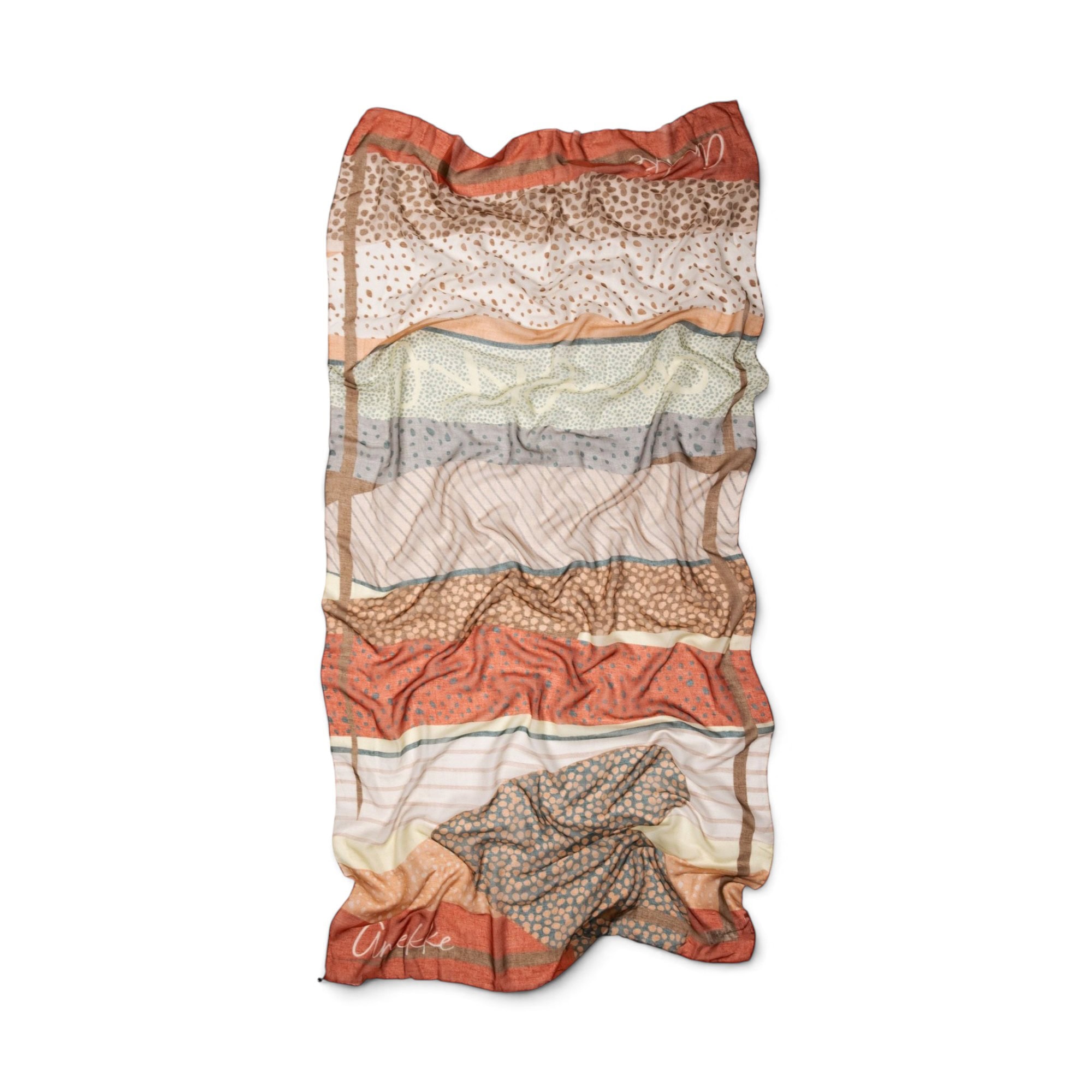 Eșarfă damă Anekke 43480-018 – imprimeu multicolor cu inimă, 186 × 90 cm