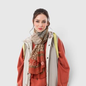 Eșarfă damă Anekke 43480-018 – imprimeu multicolor cu inimă, 186 × 90 cm