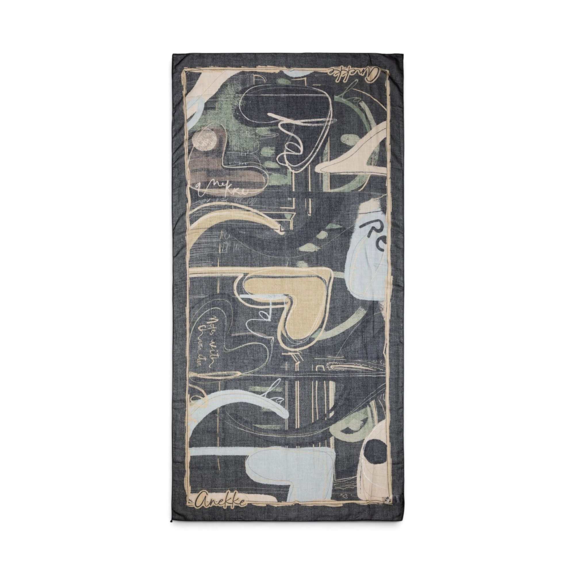 Eșarfă damă Anekke Melody 43480-015 – imprimeu artistic, 186 × 90 cm