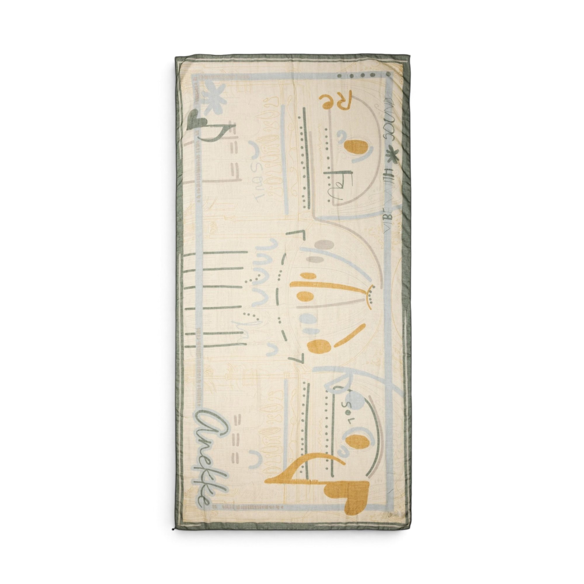 Eșarfă damă Anekke Melody 43480-016 verde – imprimeu artistic, 186 × 90 cm