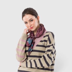 Eșarfă damă Anekke Voyage 43470-311 bordo – imprimeu geometric, 70 × 70 cm