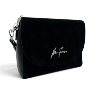 Geantă damă crossbody Velina Fabbiano VF25S-548 Black, neagră, 24 × 20 × 7 cm