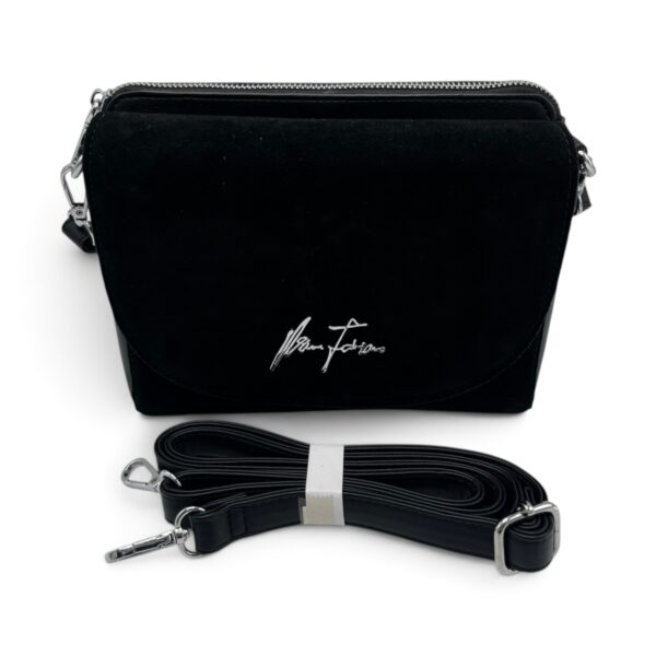 Geantă damă crossbody Velina Fabbiano VF25S-548 Black, neagră, 24 × 20 × 7 cm - imagine 8