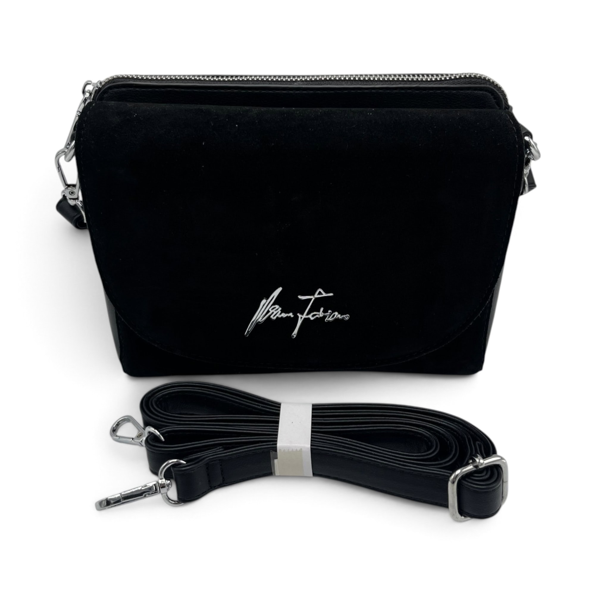 Geantă damă crossbody Velina Fabbiano VF25S-548 Black, neagră, 24 × 20 × 7 cm - Thumbnail Image 8