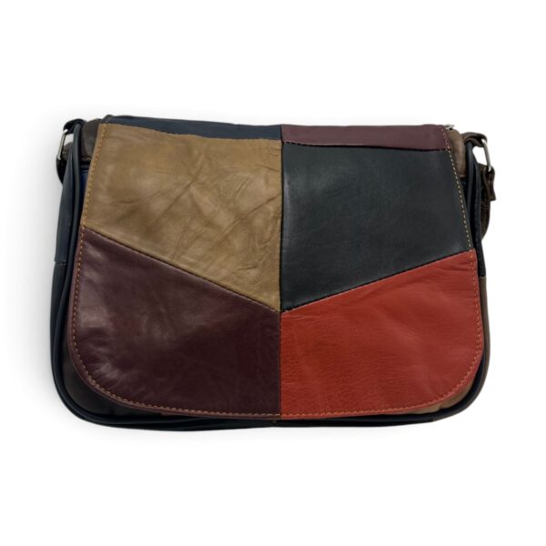 Geantă Damă Lucia R45-89 Multicolor – Piele Naturală Patchwork, 27×21×8 cm - imagine 3