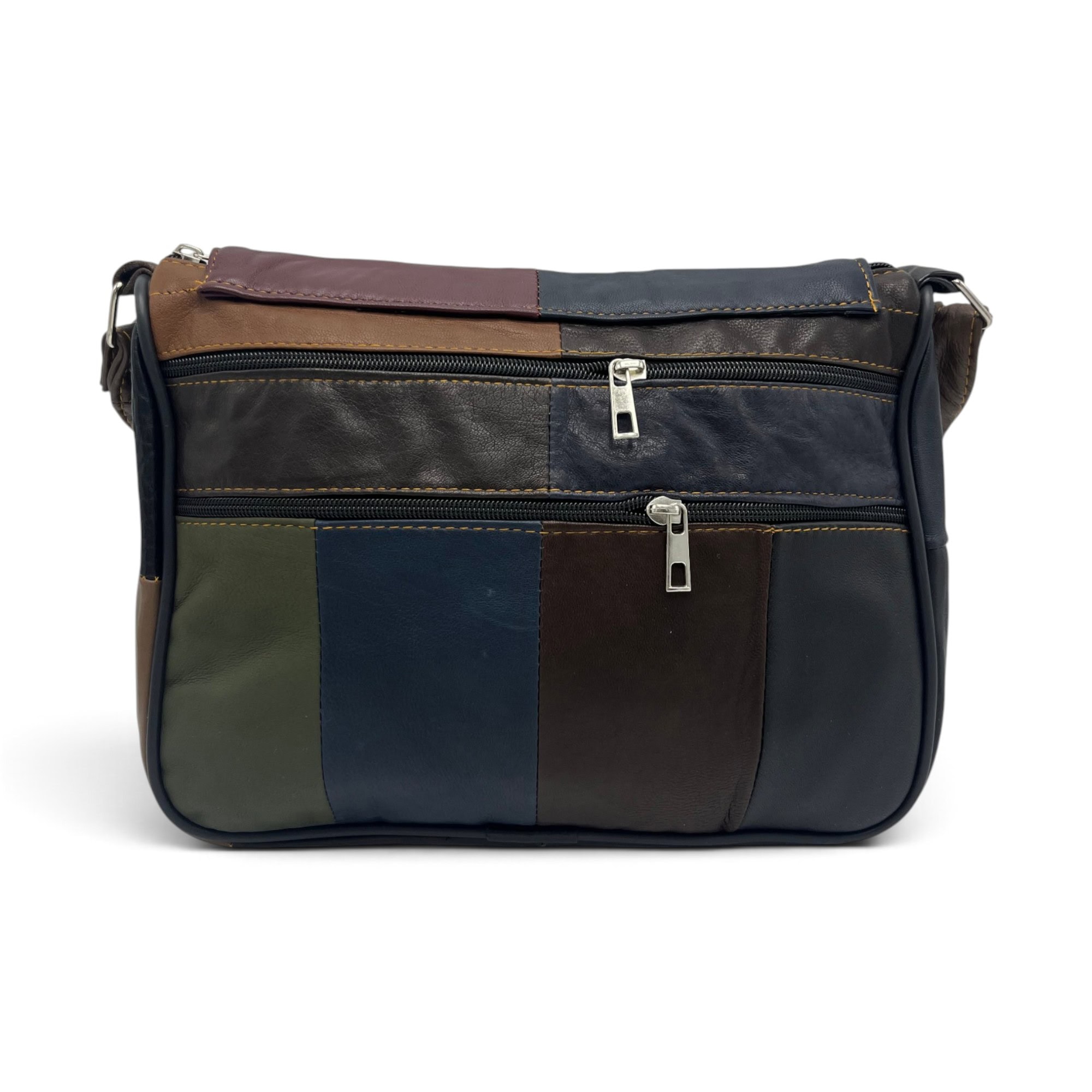 Geantă Damă Lucia R45-89 Multicolor – Piele Naturală Patchwork, 27×21×8 cm - Thumbnail Image 5