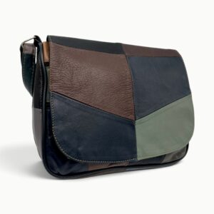 Geantă Damă Unicat Lucia R45-88 Multicolor – Piele Naturală Patchwork, 27×21x8 cm