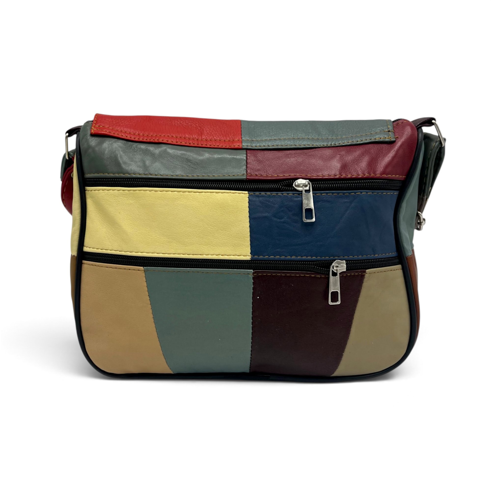 Geantă Damă Unicat Lucia R45-C84 – Piele Naturală Patchwork Multicolor - Thumbnail Image 3