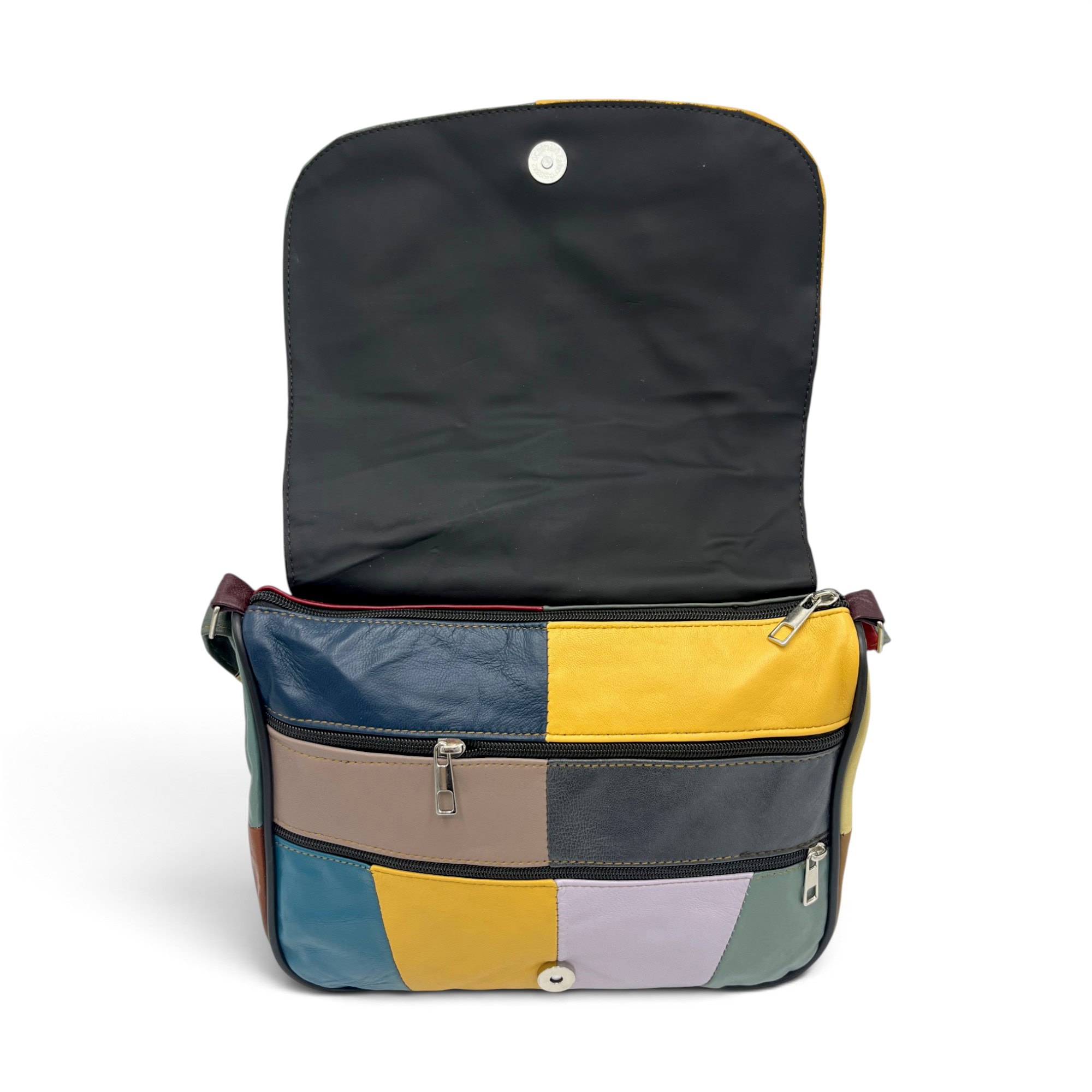 Geantă Damă Unicat Lucia R45-C84 – Piele Naturală Patchwork Multicolor - Thumbnail Image 4