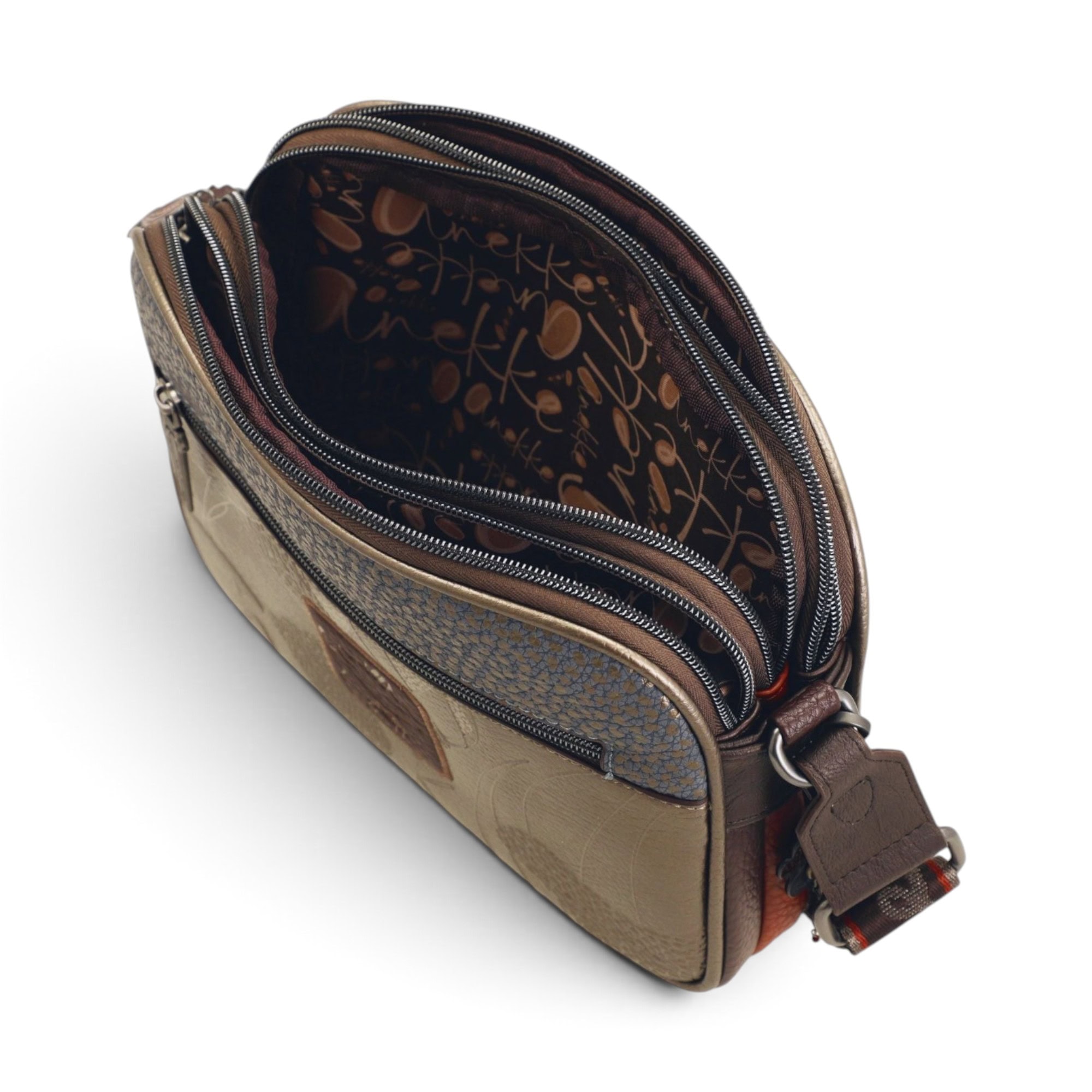 Geantă damă Anekke Odyssey 43833-188 – crossbody multicolor, 3 compartimente, 26 × 20 × 6 cm
