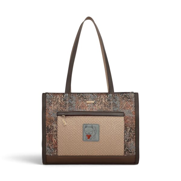Geantă de umăr Anekke Tulip cu design floral și buzunar frontal.