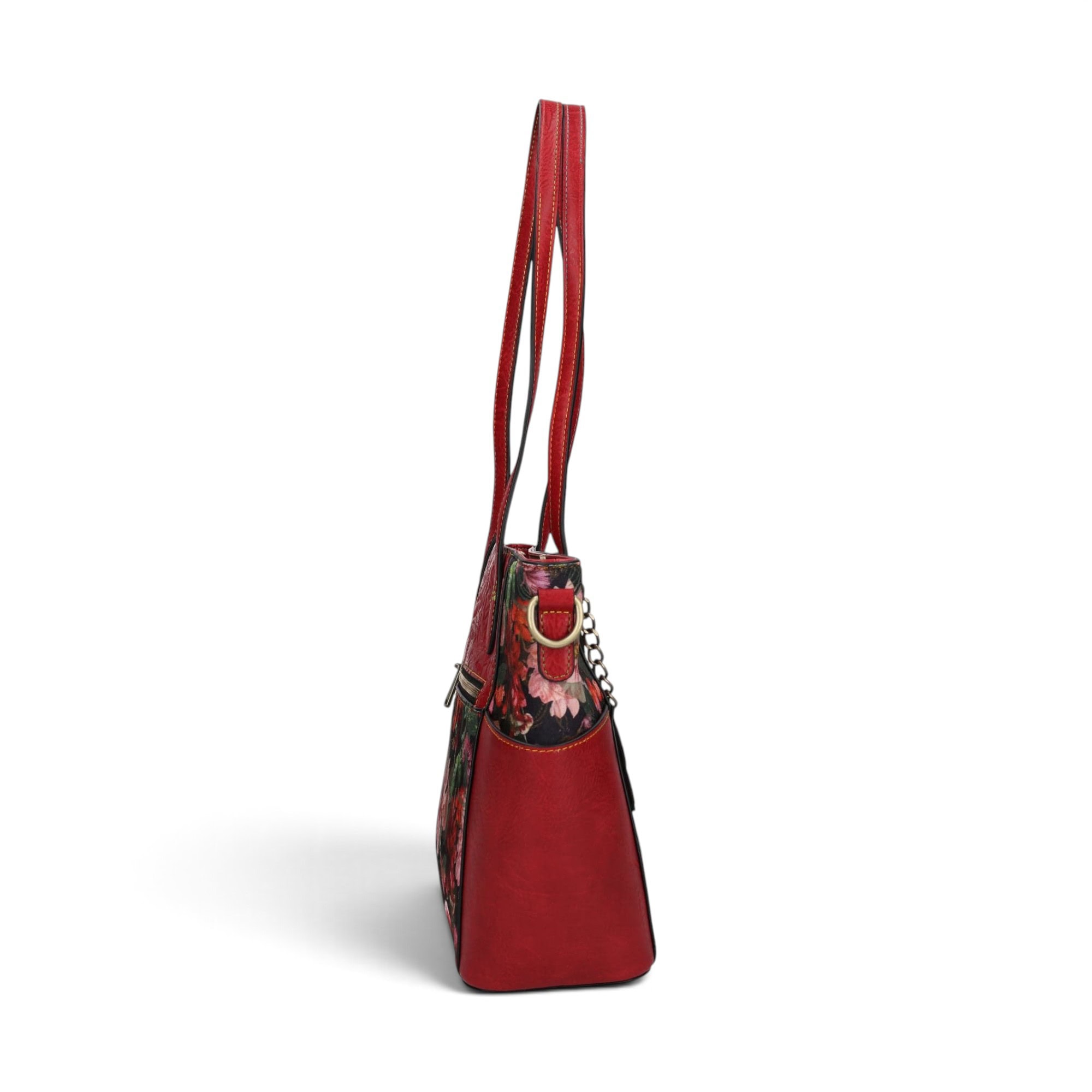 Geantă damă Laura Vita AMEP 07 Rouge – imprimeu floral, geantă de mână și umăr, 33 × 25 × 11 cm