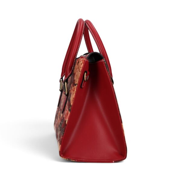 Geantă damă Laura Vita ANDARTA 10 Rouge – imprimeu floral, geantă de mână și umăr, 29 × 23 × 15 cm