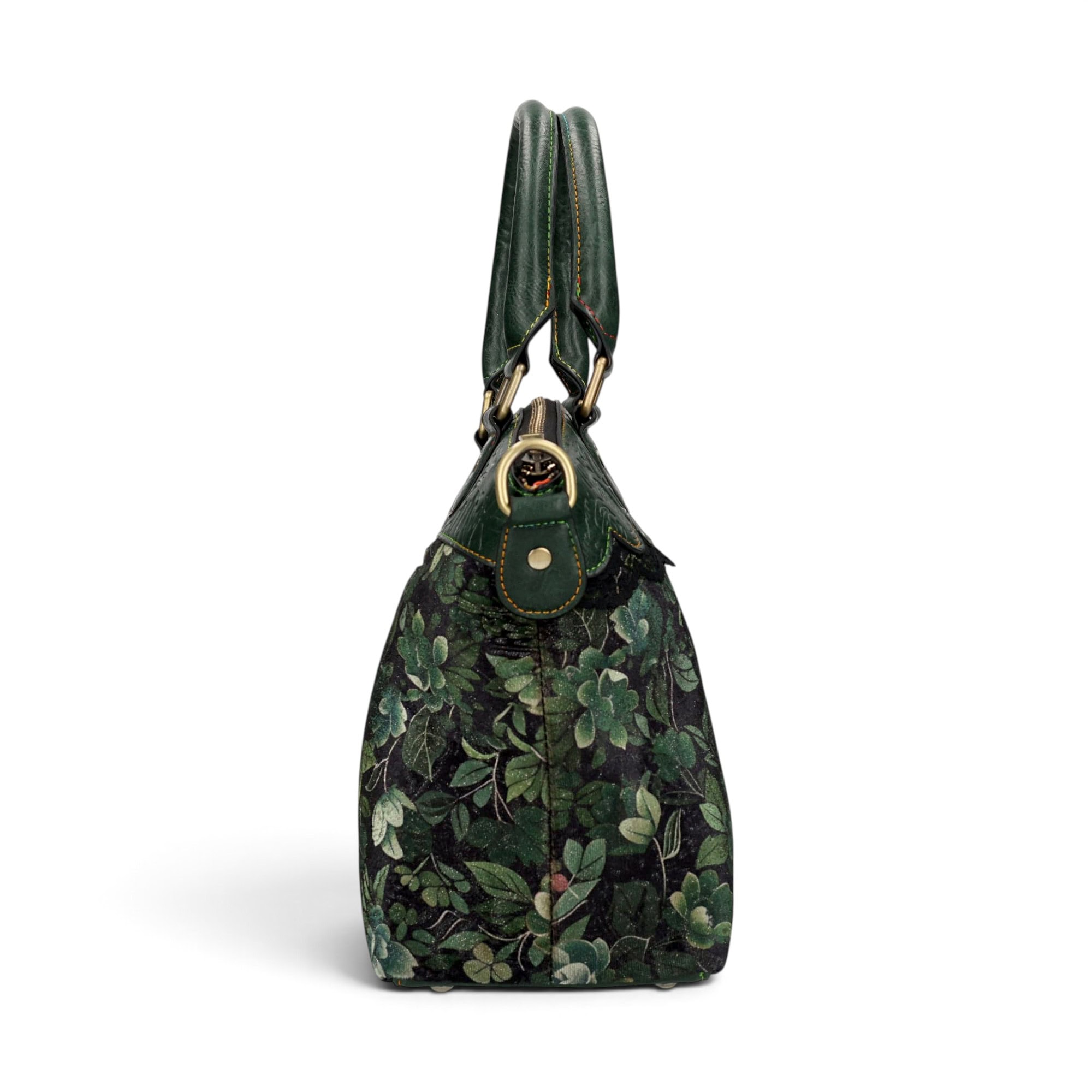 Geantă damă Laura Vita ARTIRA 05 Vert – imprimeu floral, geantă de mână și umăr, 26 × 29 × 14 cm