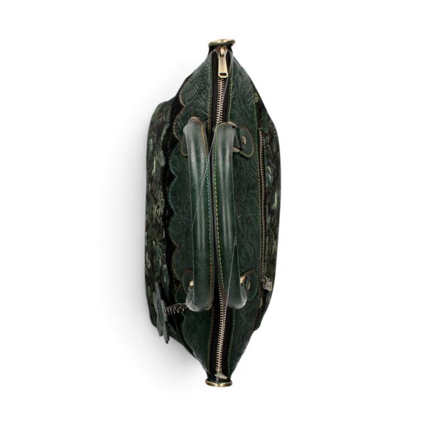 Geantă damă Laura Vita ARTIRA 05 Vert – imprimeu floral, geantă de mână și umăr, 26 × 29 × 14 cm