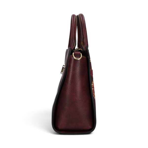 Geantă damă Laura Vita AYNA 03 Wine – imprimeu floral, geantă de umăr și crossbody, 30 × 20 × 9 cm