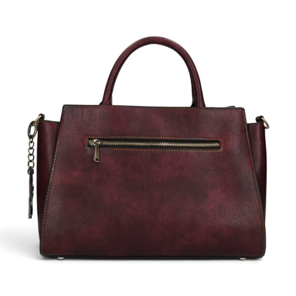 Geantă damă Laura Vita AYNA 03 Wine – imprimeu floral, geantă de umăr și crossbody, 30 × 20 × 9 cm