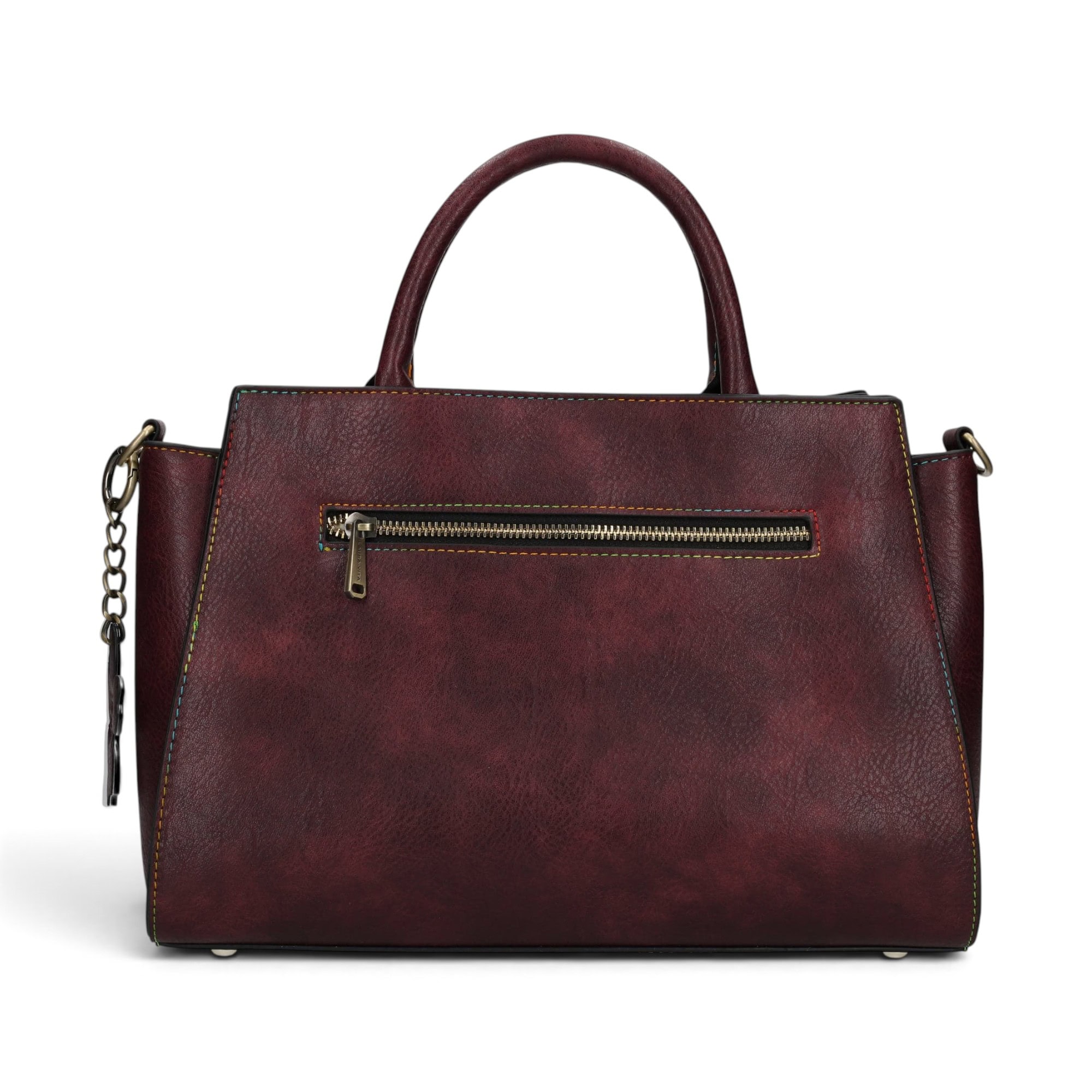 Geantă damă Laura Vita AYNA 03 Wine – imprimeu floral, geantă de umăr și crossbody, 30 × 20 × 9 cm