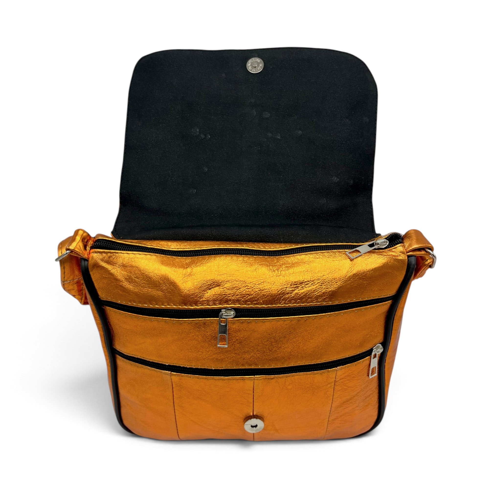 Geantă damă Lucia R45-C86 – crossbody din piele naturală auriu-cupru metalizat, 26 × 23 × 7 cm - Thumbnail Image 5